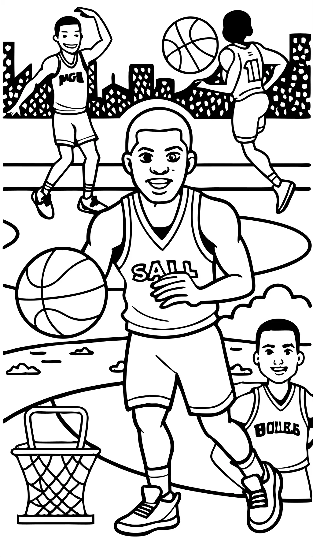 coloriages du basket-ball